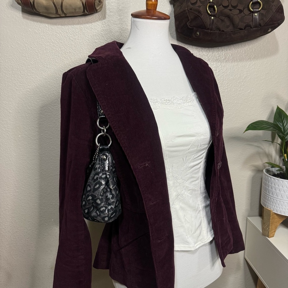St. John's Bay Women's Dark Purple Corduroy Blazer